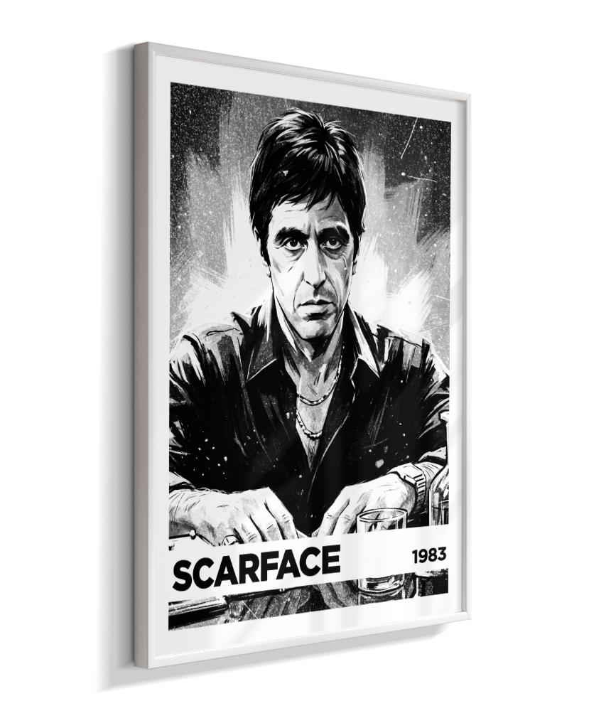 Quadro decorativo Scarface Monochromatic Power 1983