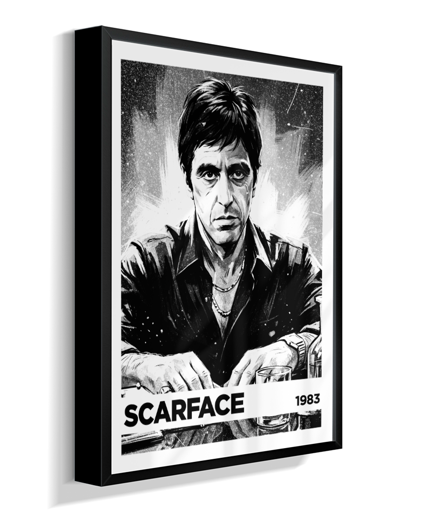 Quadro decorativo Scarface Monochromatic Power 1983