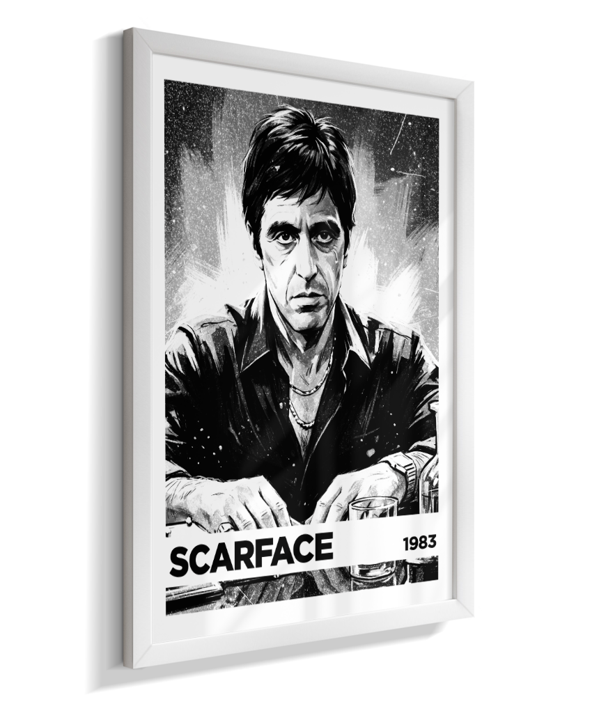 Quadro decorativo Scarface Monochromatic Power 1983