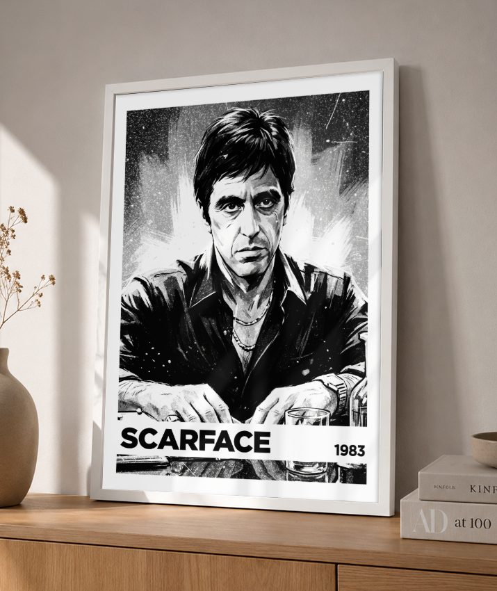 Quadro decorativo Scarface Monochromatic Power 1983