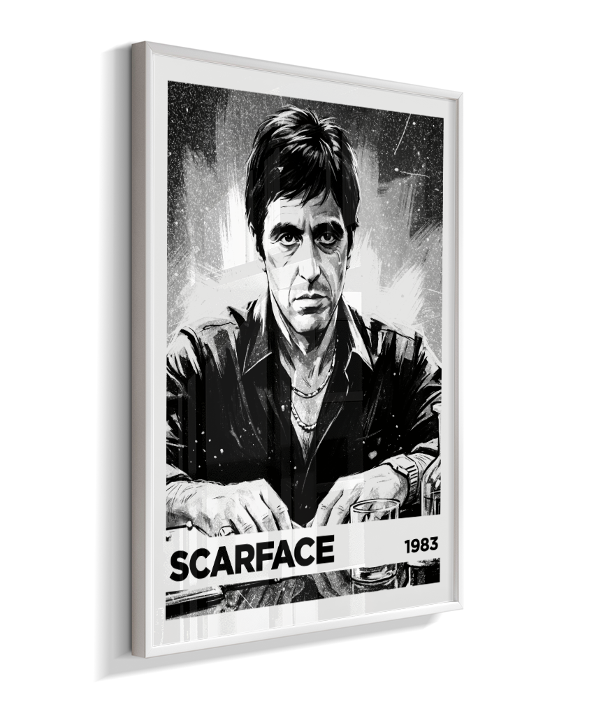 Quadro decorativo Scarface Monochromatic Power 1983