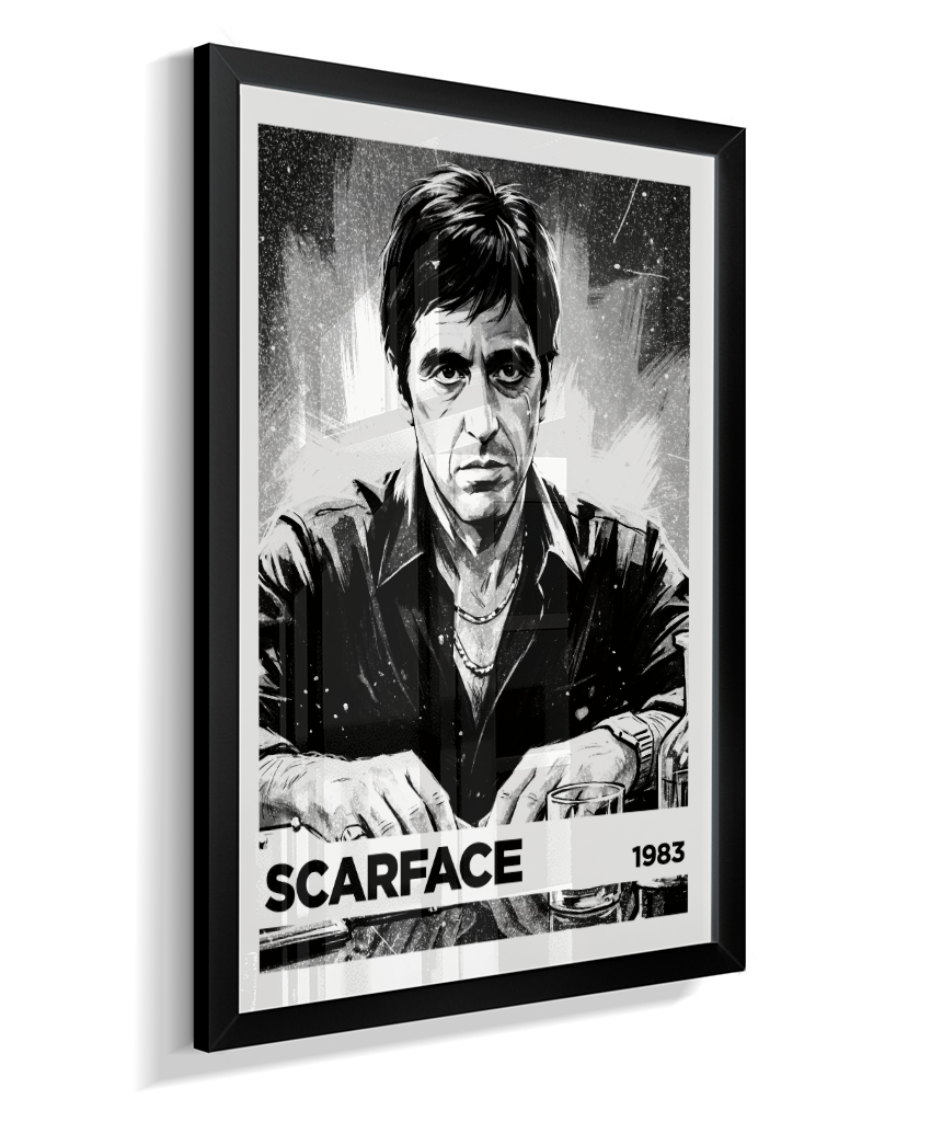 Quadro decorativo Scarface Monochromatic Power 1983