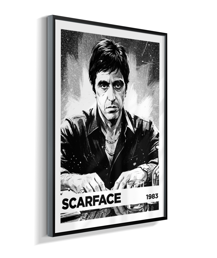 Quadro decorativo Scarface Monochromatic Power 1983