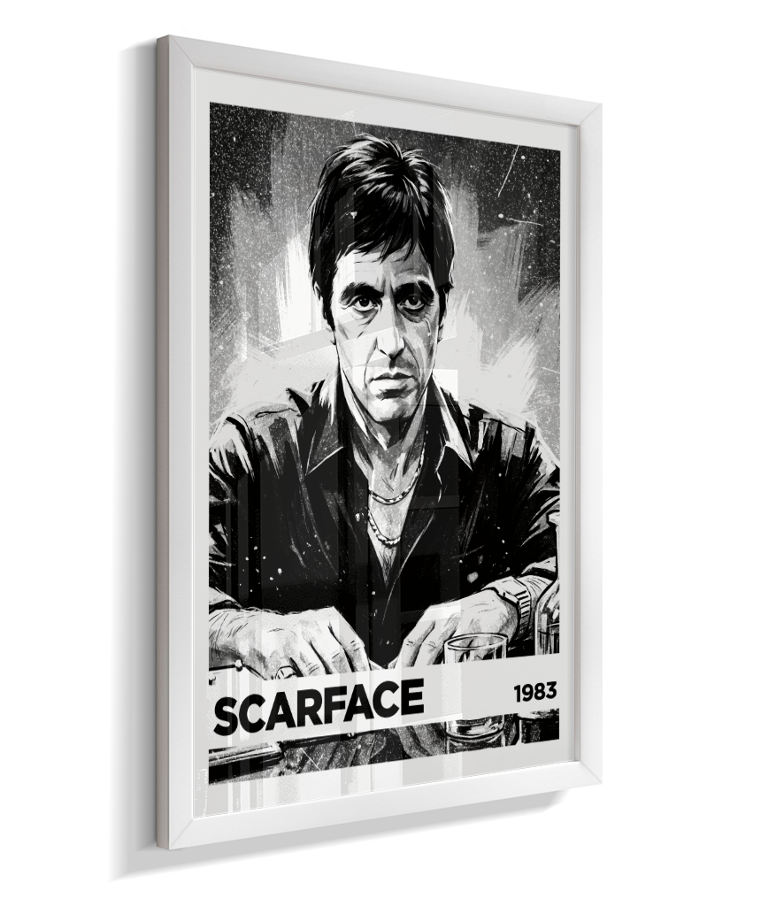Quadro decorativo Scarface Monochromatic Power 1983