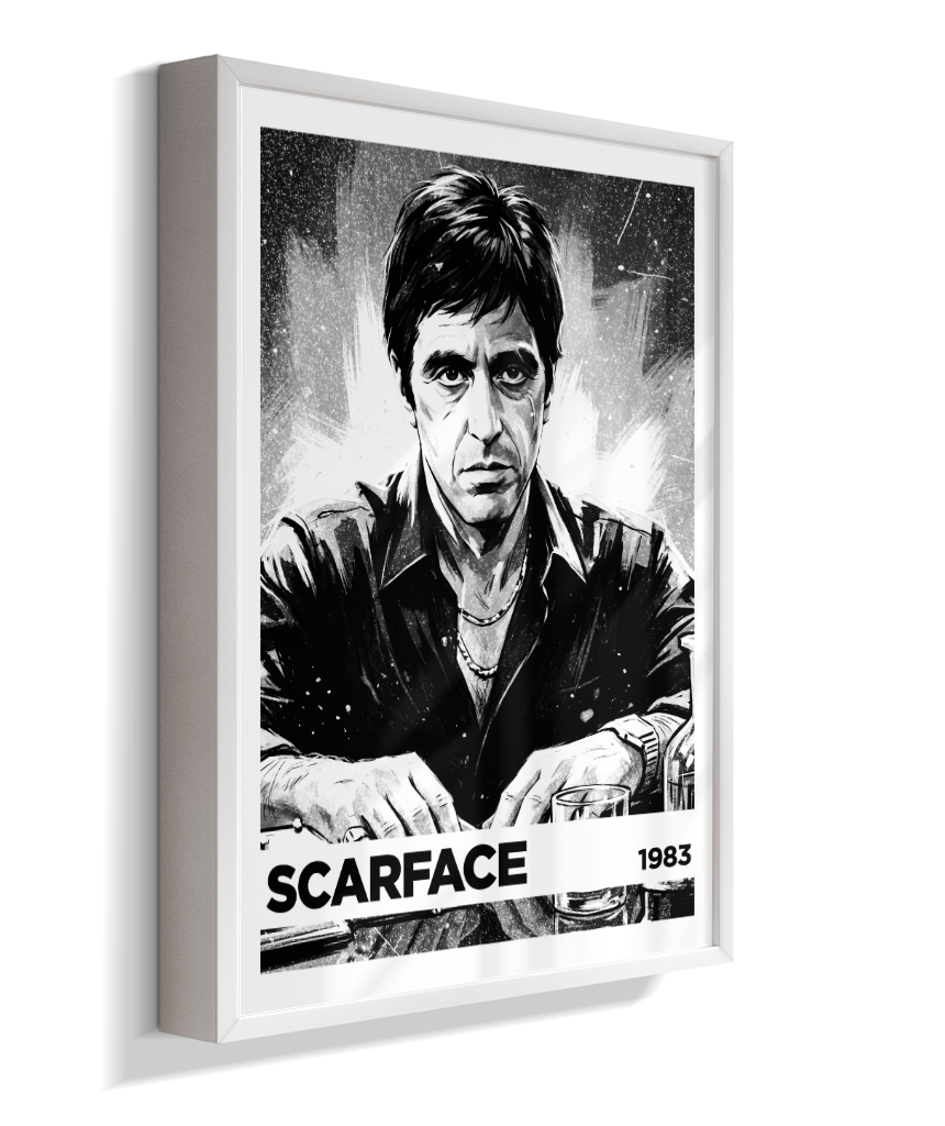 Quadro decorativo Scarface Monochromatic Power 1983