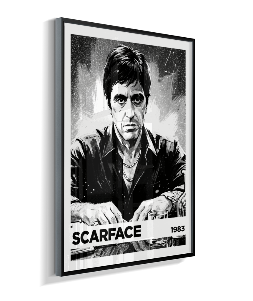 Quadro decorativo Scarface Monochromatic Power 1983