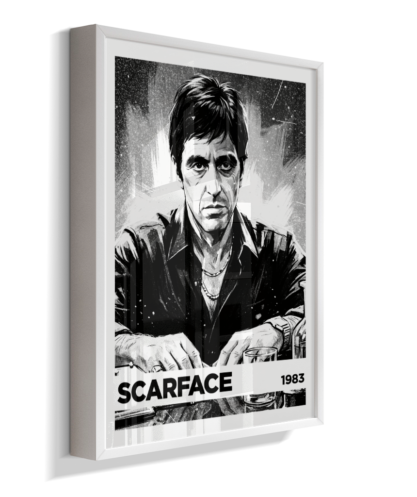 Quadro decorativo Scarface Monochromatic Power 1983
