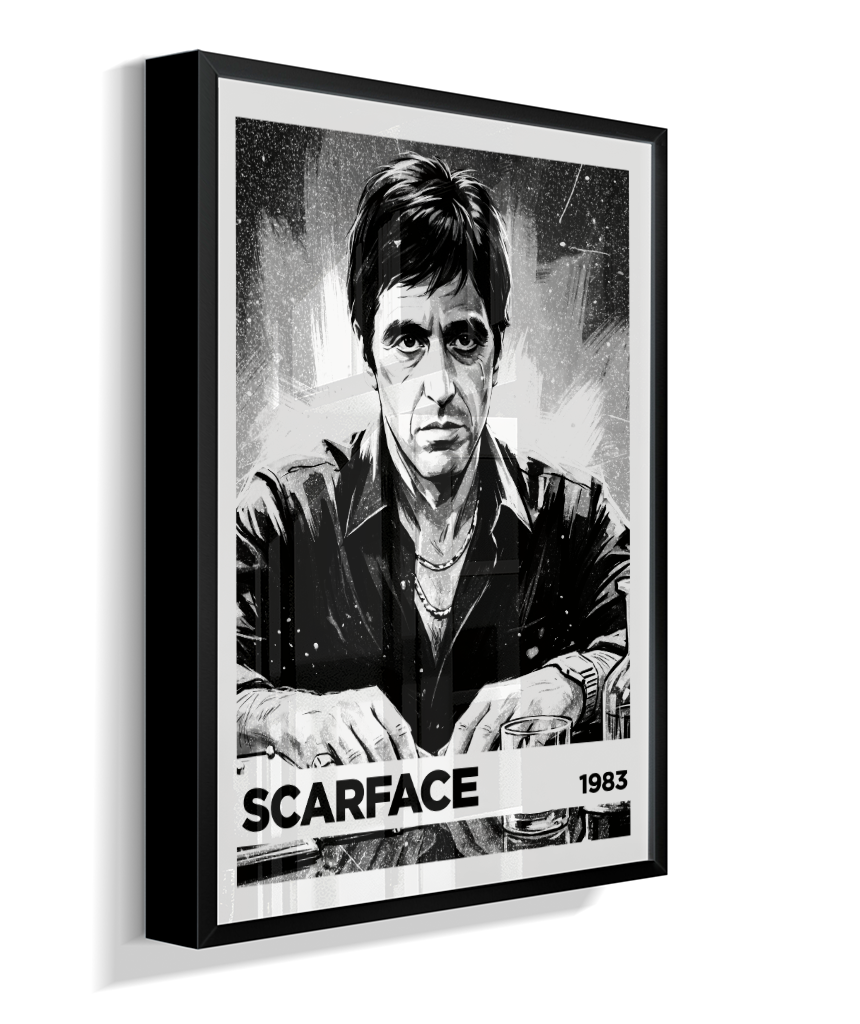 Quadro decorativo Scarface Monochromatic Power 1983