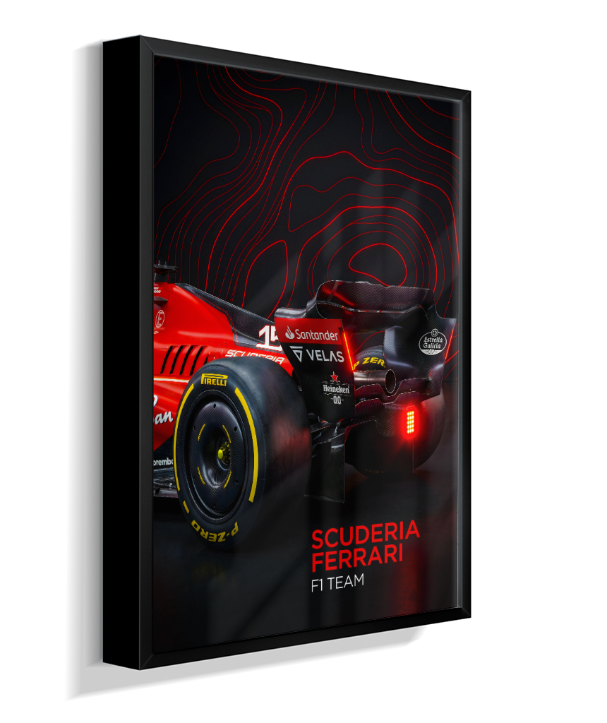 Quadro Decorativo Fórmula 1 Scuderia Ferrari F1 Dark Neon