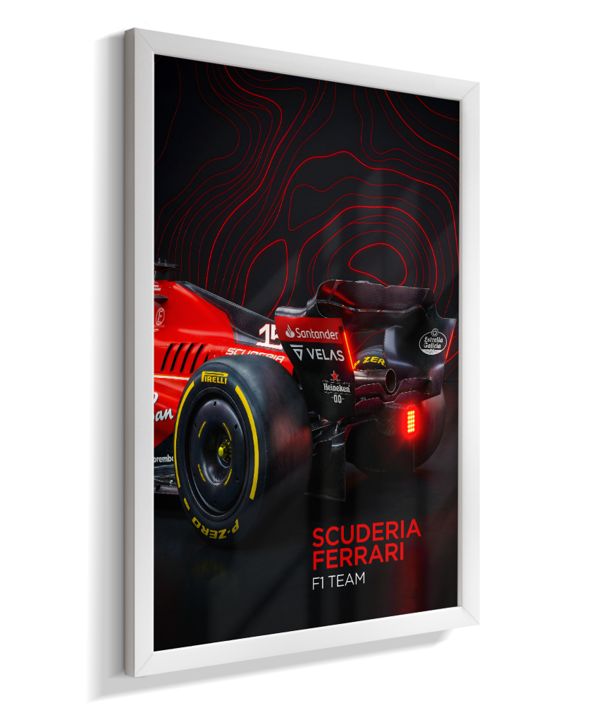 Quadro Decorativo Fórmula 1 Scuderia Ferrari F1 Dark Neon