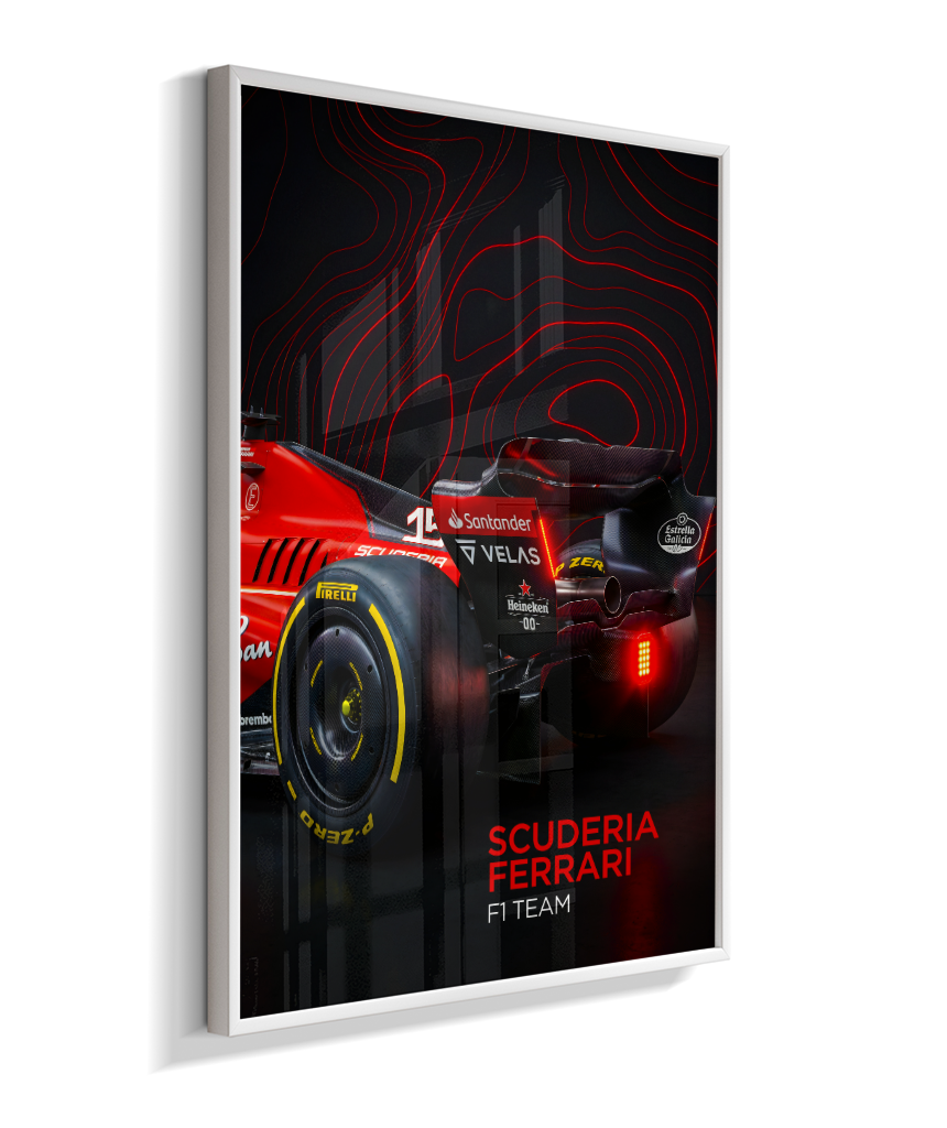 Quadro Decorativo Fórmula 1 Scuderia Ferrari F1 Dark Neon