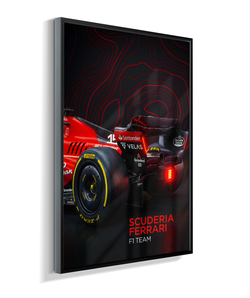 Quadro Decorativo Fórmula 1 Scuderia Ferrari F1 Dark Neon