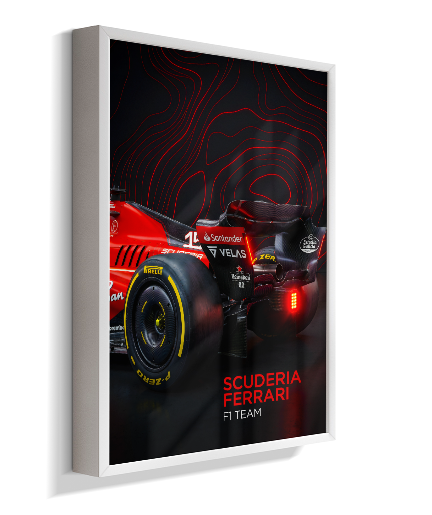 Quadro Decorativo Fórmula 1 Scuderia Ferrari F1 Dark Neon