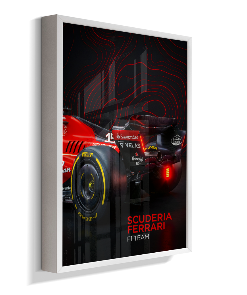 Quadro Decorativo Fórmula 1 Scuderia Ferrari F1 Dark Neon