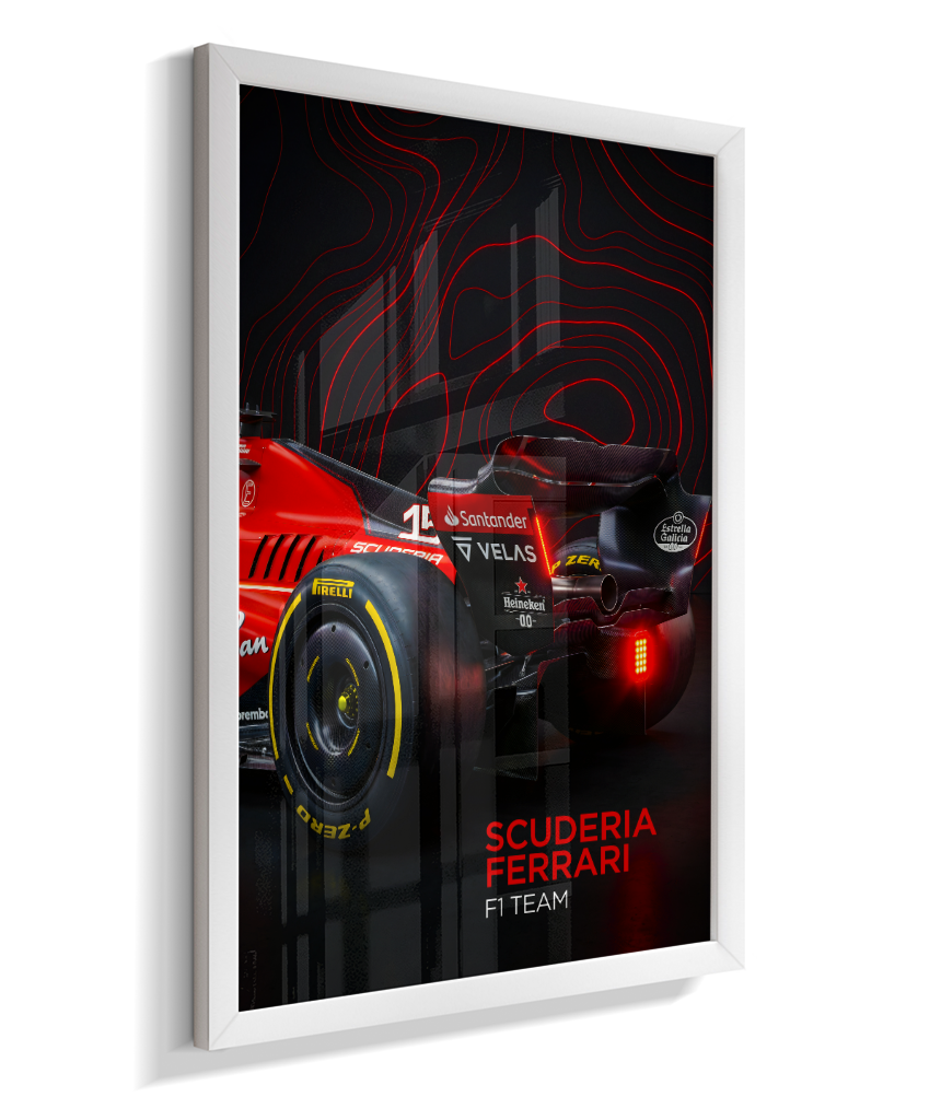 Quadro Decorativo Fórmula 1 Scuderia Ferrari F1 Dark Neon
