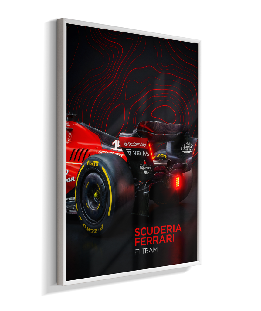 Quadro Decorativo Fórmula 1 Scuderia Ferrari F1 Dark Neon