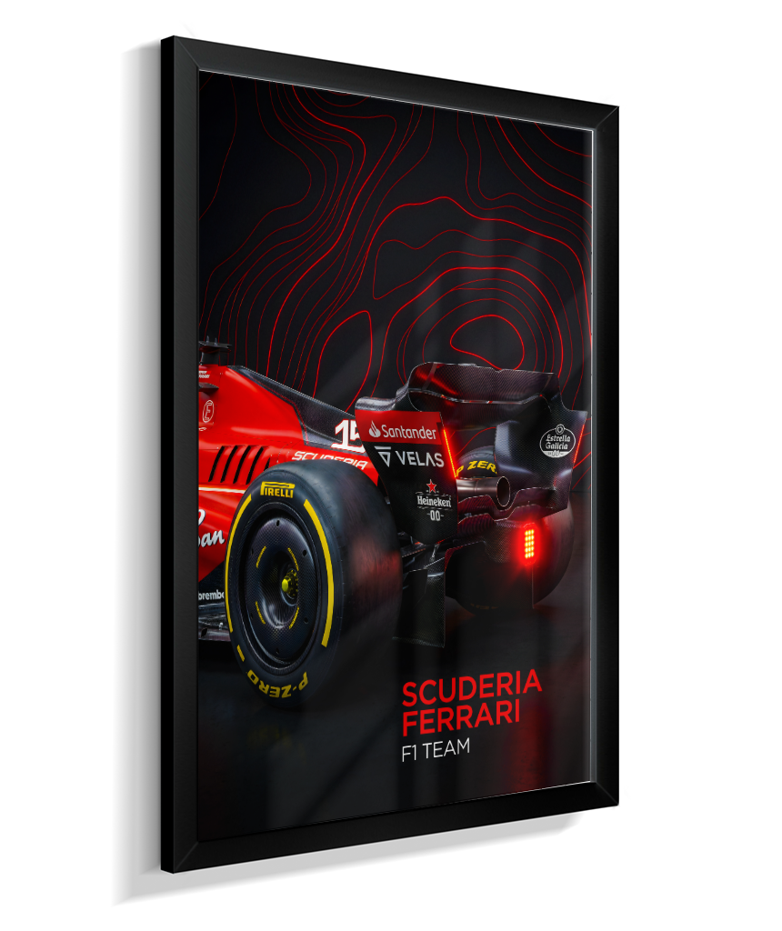 Quadro Decorativo Fórmula 1 Scuderia Ferrari F1 Dark Neon