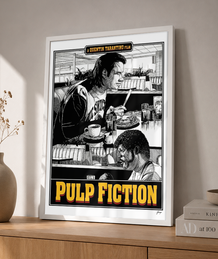 Quadro Decorativo Pulp Fiction Vincent e Jules na Cafeteria