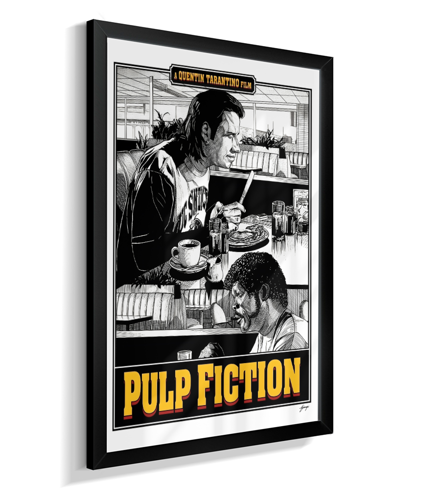 Quadro Decorativo Pulp Fiction Vincent e Jules na Cafeteria