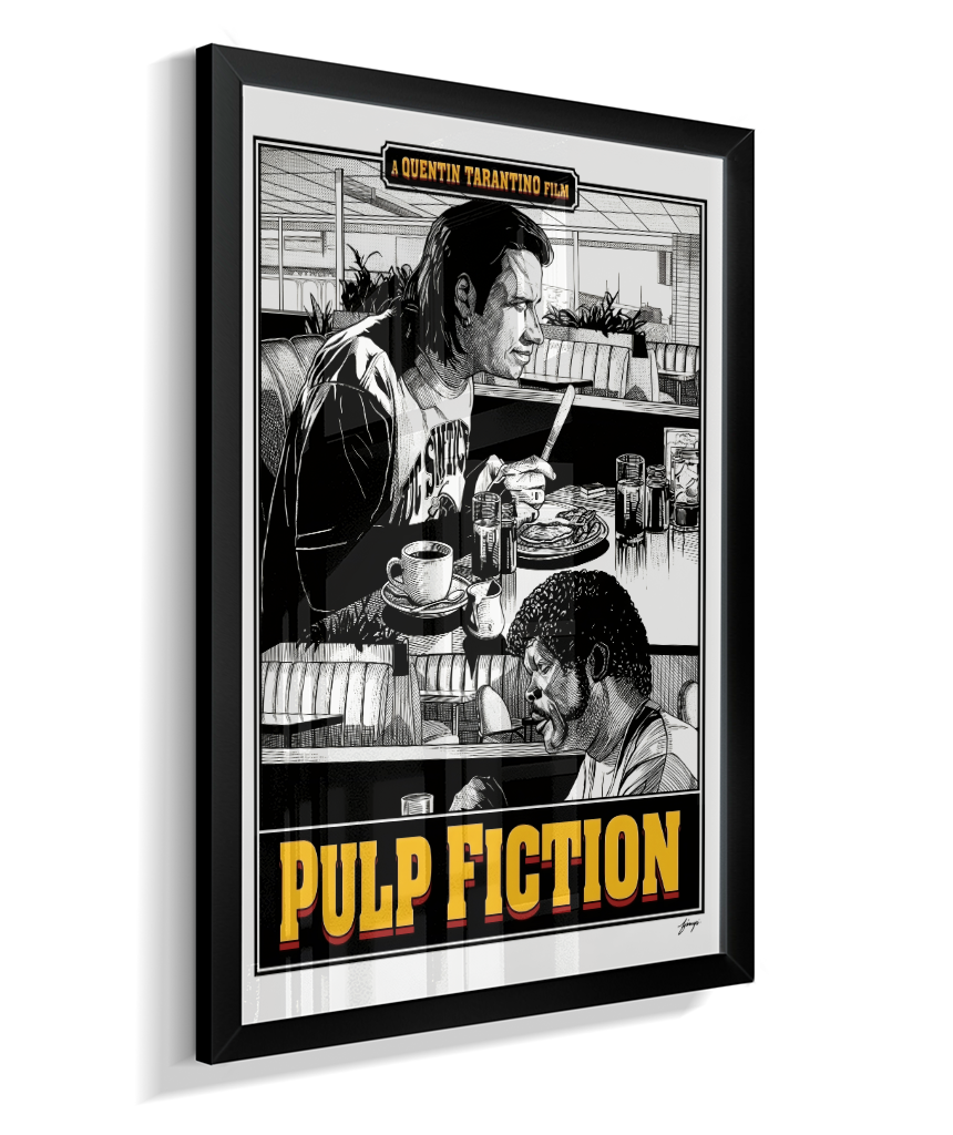 Quadro Decorativo Pulp Fiction Vincent e Jules na Cafeteria