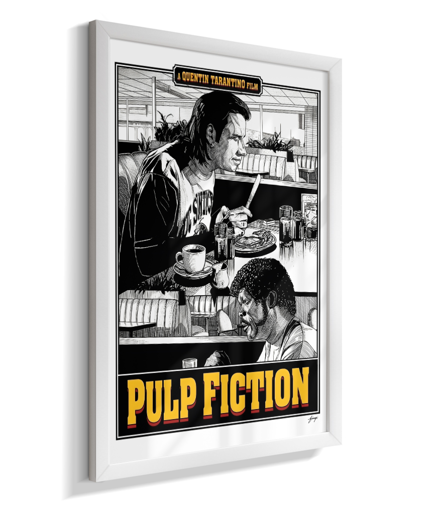Quadro Decorativo Pulp Fiction Vincent e Jules na Cafeteria