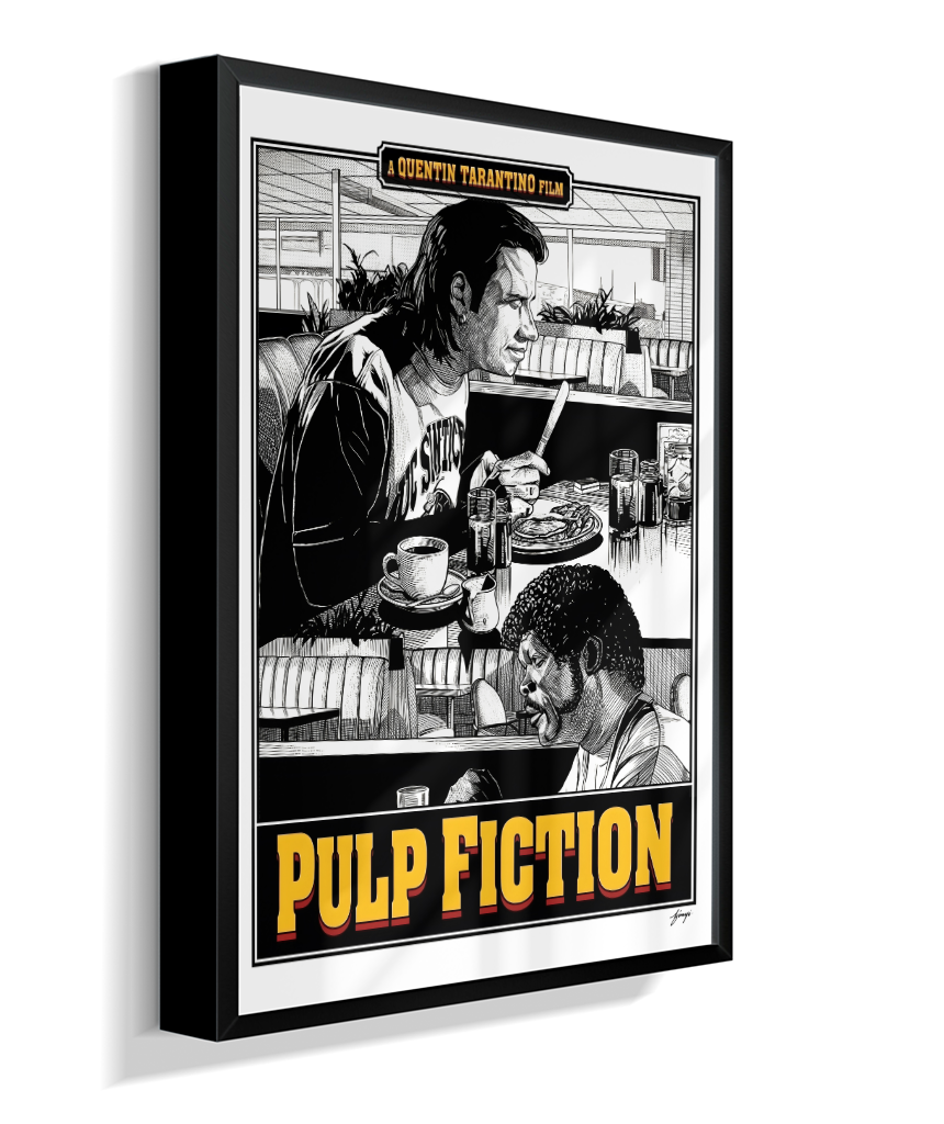 Quadro Decorativo Pulp Fiction Vincent e Jules na Cafeteria