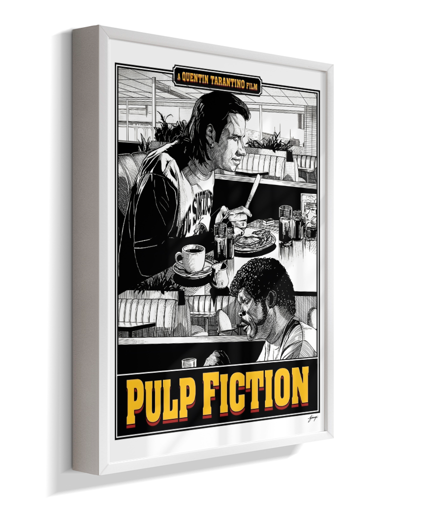 Quadro Decorativo Pulp Fiction Vincent e Jules na Cafeteria