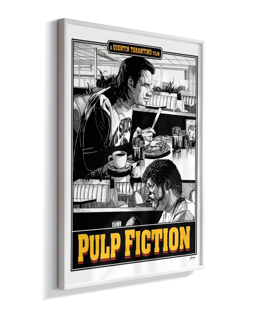 Quadro Decorativo Pulp Fiction Vincent e Jules na Cafeteria