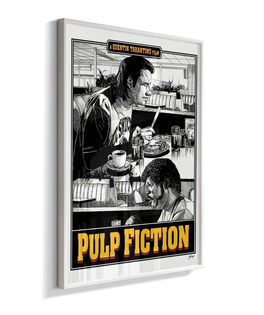 Quadro Decorativo Pulp Fiction Vincent e Jules na Cafeteria