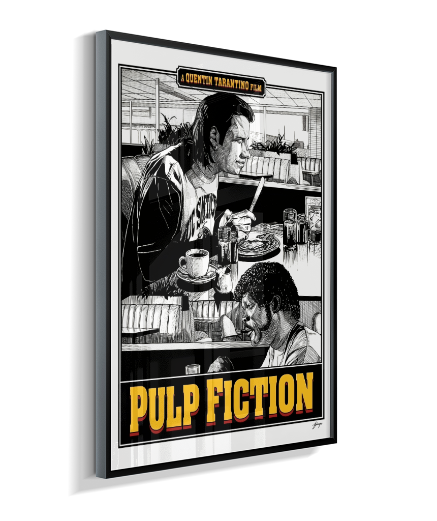 Quadro Decorativo Pulp Fiction Vincent e Jules na Cafeteria