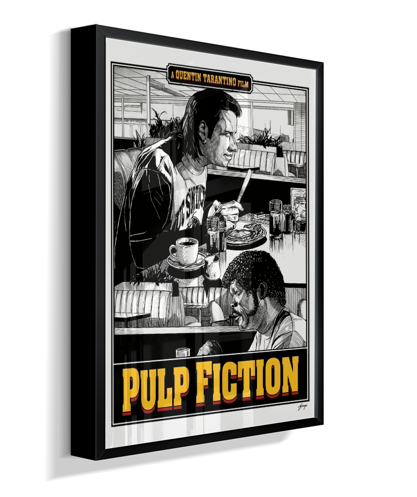 Quadro Decorativo Pulp Fiction Vincent e Jules na Cafeteria