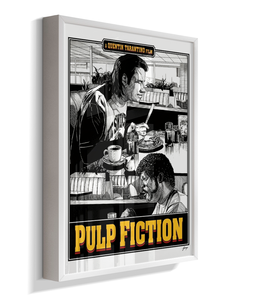 Quadro Decorativo Pulp Fiction Vincent e Jules na Cafeteria