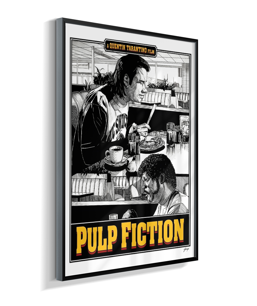 Quadro Decorativo Pulp Fiction Vincent e Jules na Cafeteria