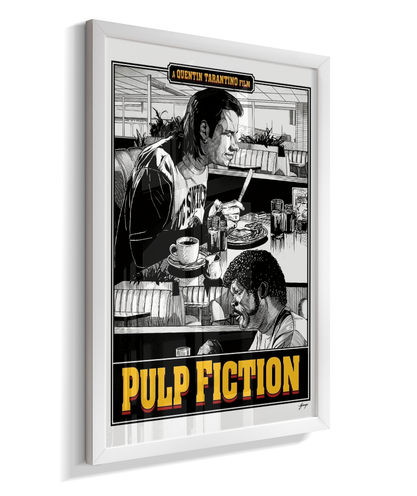 Quadro Decorativo Pulp Fiction Vincent e Jules na Cafeteria