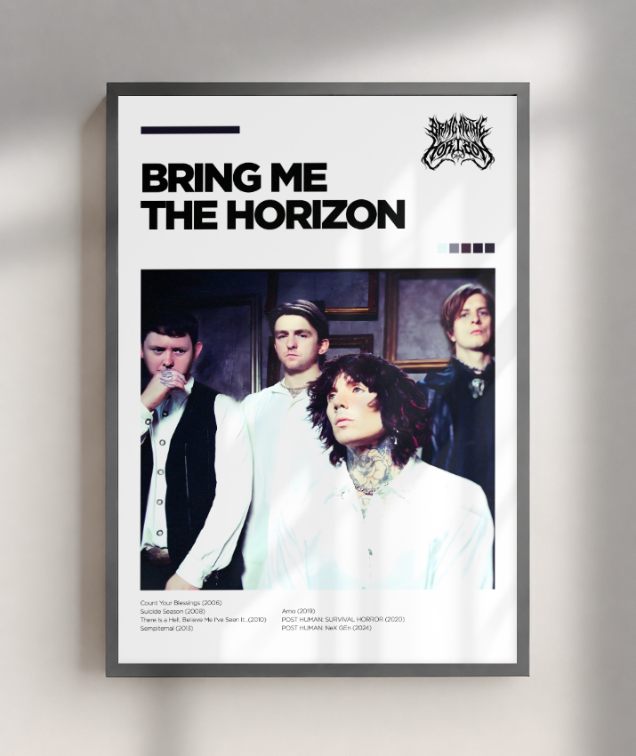 Quadro Decorativo Bring Me The Horizon Poster Minimalista Estilo Museu