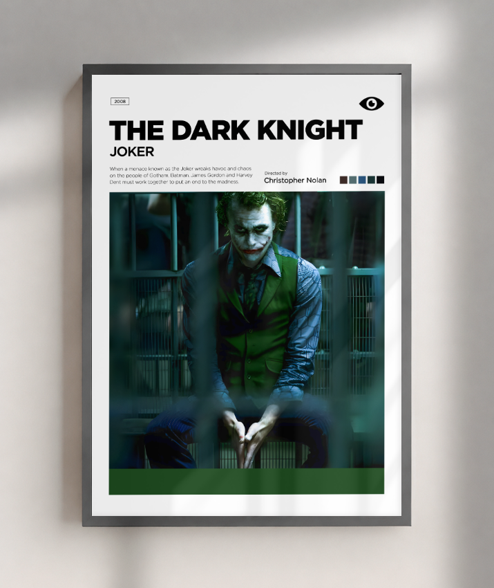 Quadro Decorativo The Dark Knight Coringa Joker - Poster Minimalista Batman