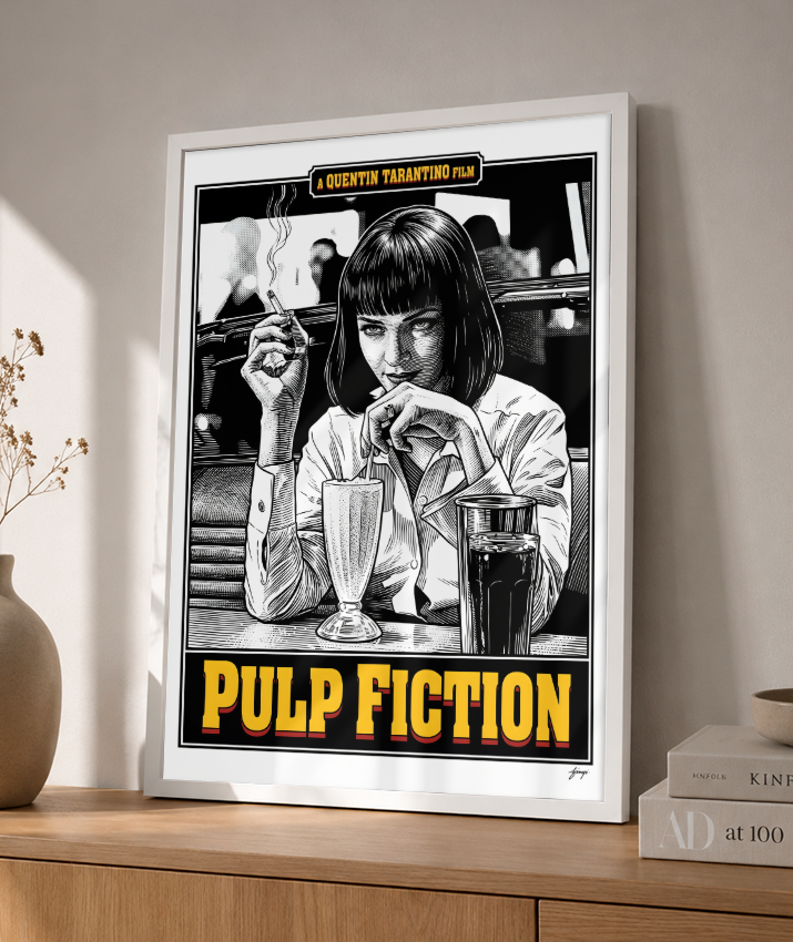 Quadro Decorativo Pulp Fiction Mia Wallace Milkshake
