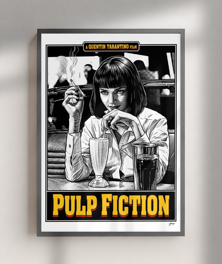 Quadro Decorativo Pulp Fiction Mia Wallace Milkshake
