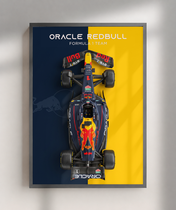 Quadro Decorativo Fórmula 1 Red Bull Racing F1 Dual Tone Flat-Lay
