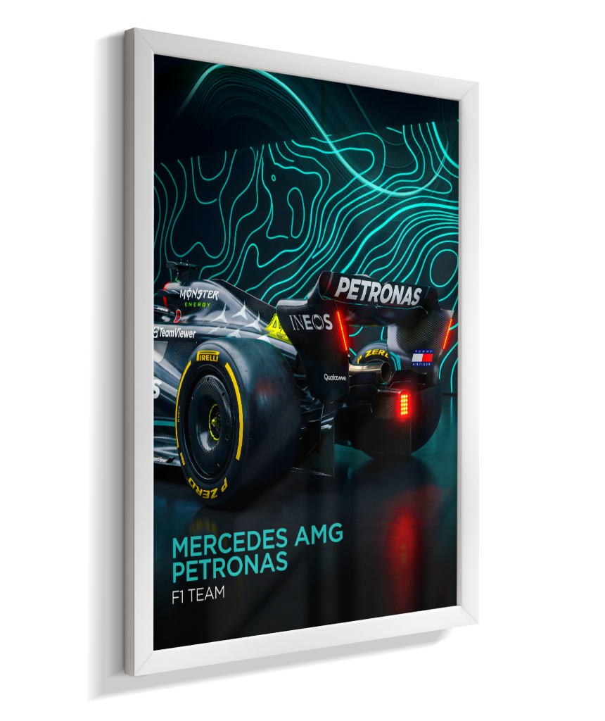 Quadro Decorativo Fórmula 1 Mercedes AMG F1 Dark Neon