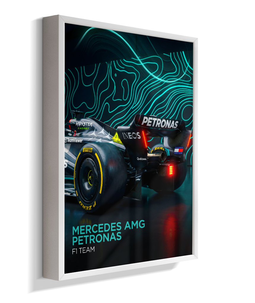 Quadro Decorativo Fórmula 1 Mercedes AMG F1 Dark Neon