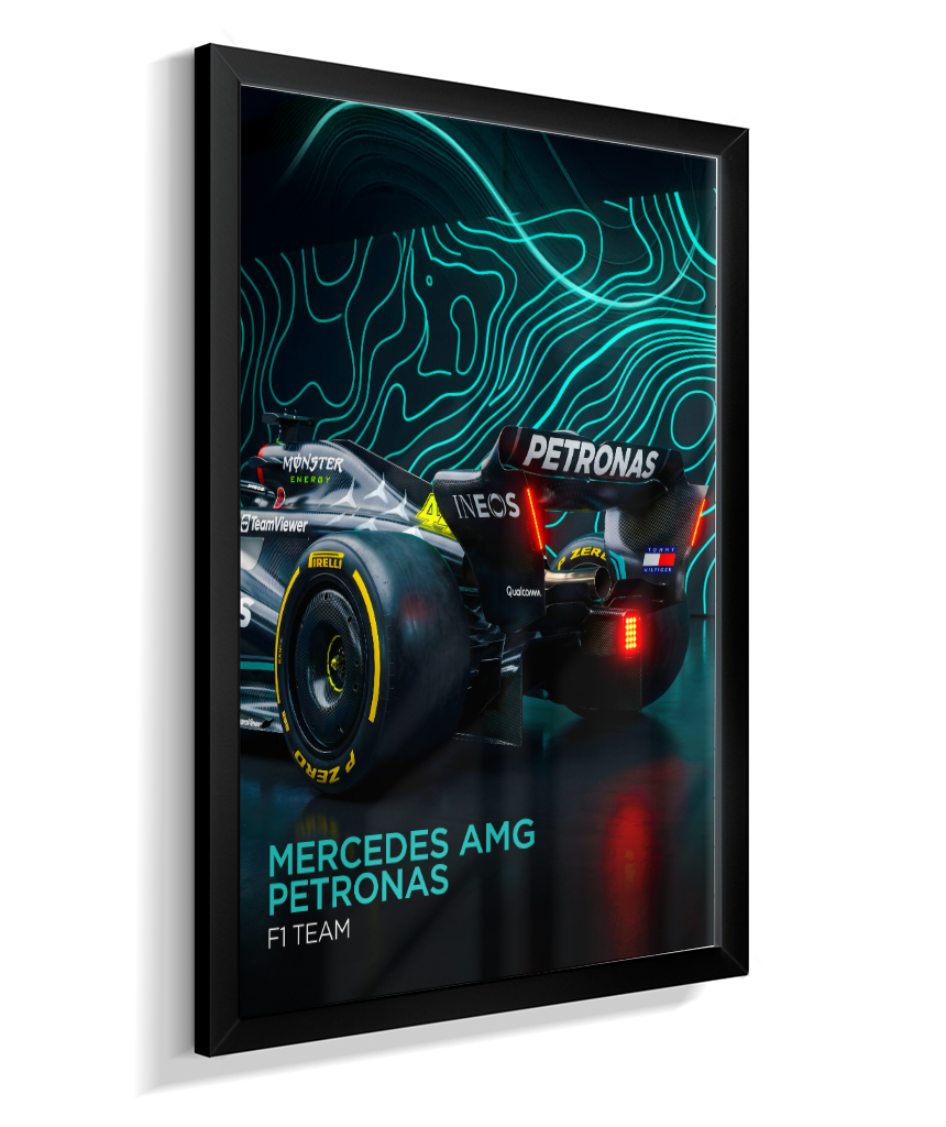 Quadro Decorativo Fórmula 1 Mercedes AMG F1 Dark Neon