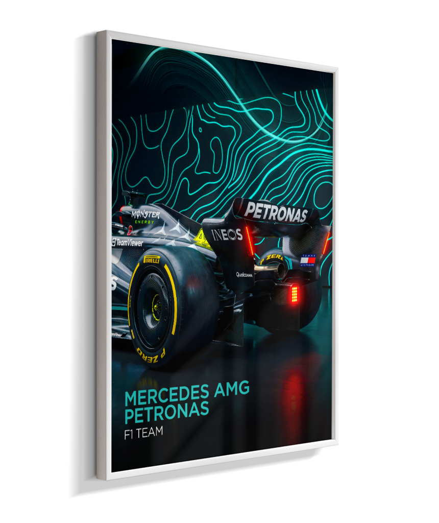 Quadro Decorativo Fórmula 1 Mercedes AMG F1 Dark Neon