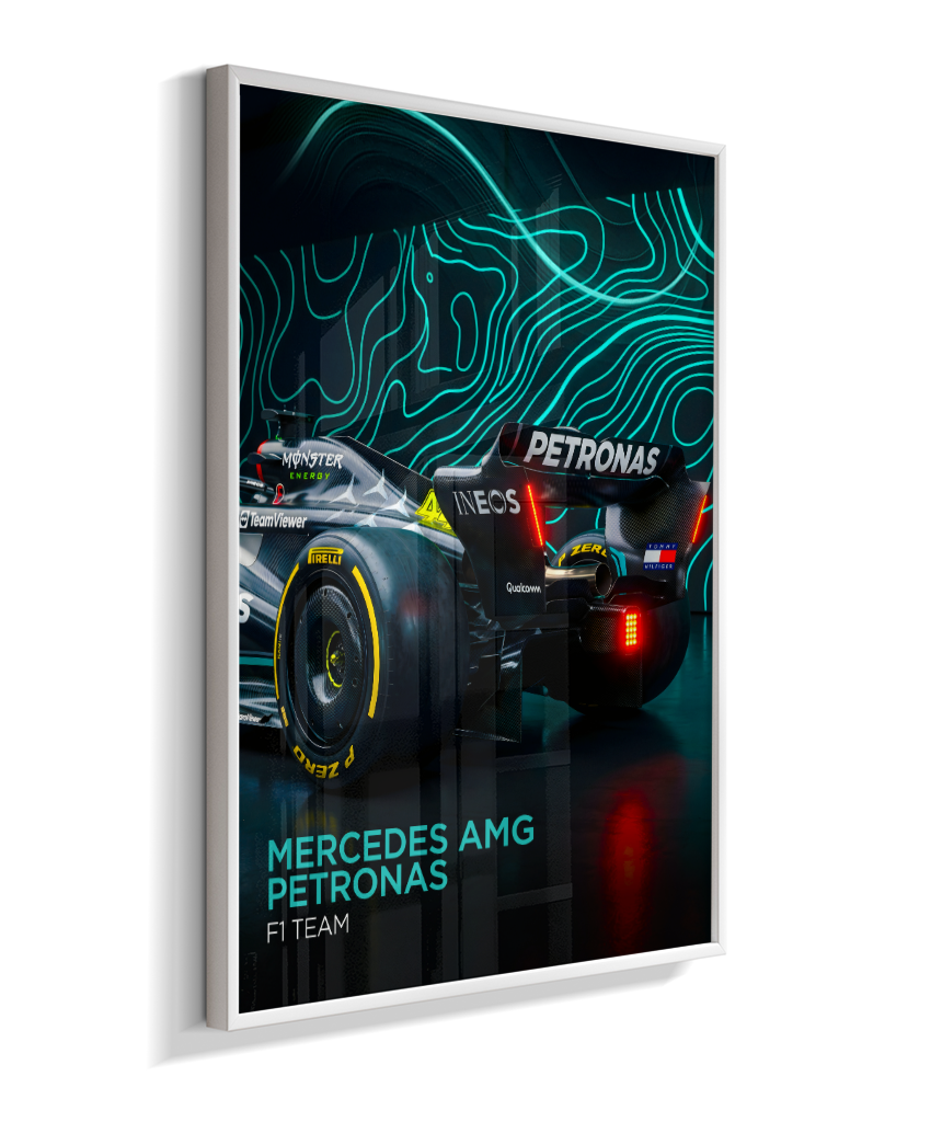 Quadro Decorativo Fórmula 1 Mercedes AMG F1 Dark Neon
