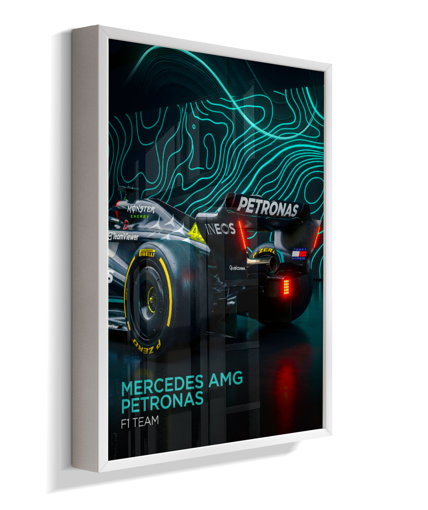 Quadro Decorativo Fórmula 1 Mercedes AMG F1 Dark Neon