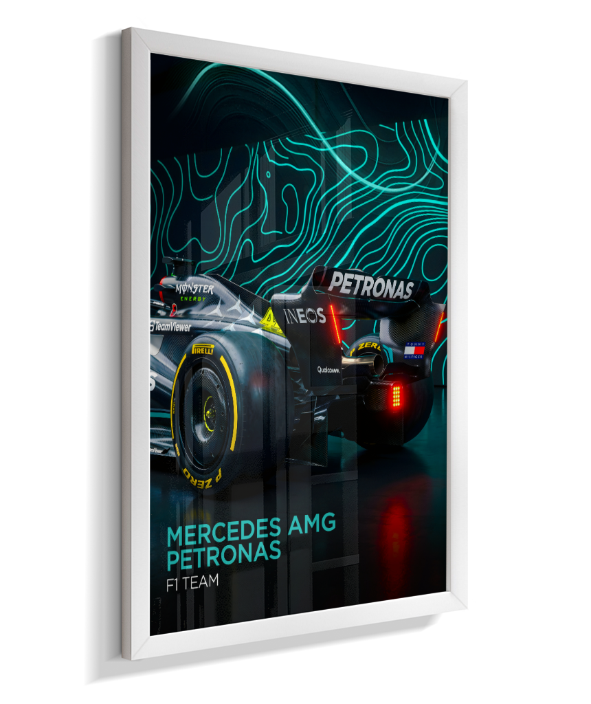 Quadro Decorativo Fórmula 1 Mercedes AMG F1 Dark Neon