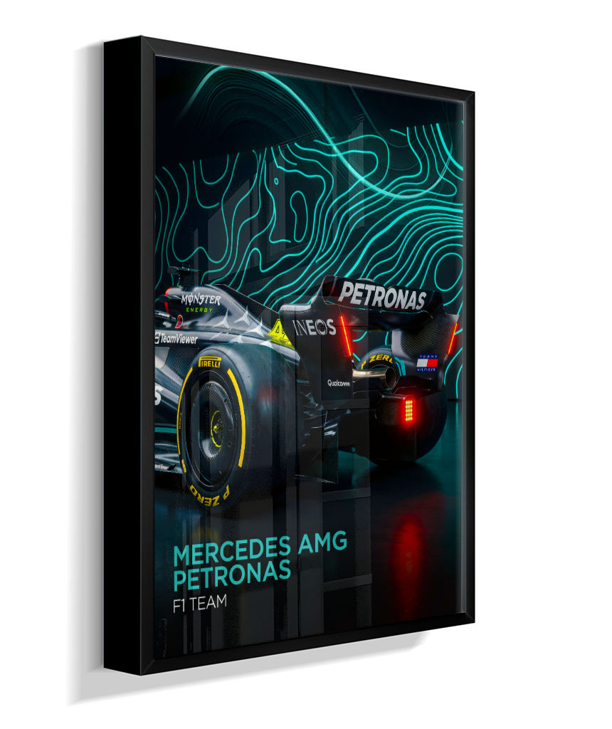 Quadro Decorativo Fórmula 1 Mercedes AMG F1 Dark Neon