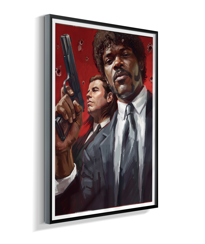 Jules & Vincent – Red Bullet Holes Title: Quadro Decorativo Pulp Fiction Jules e Vincent Red