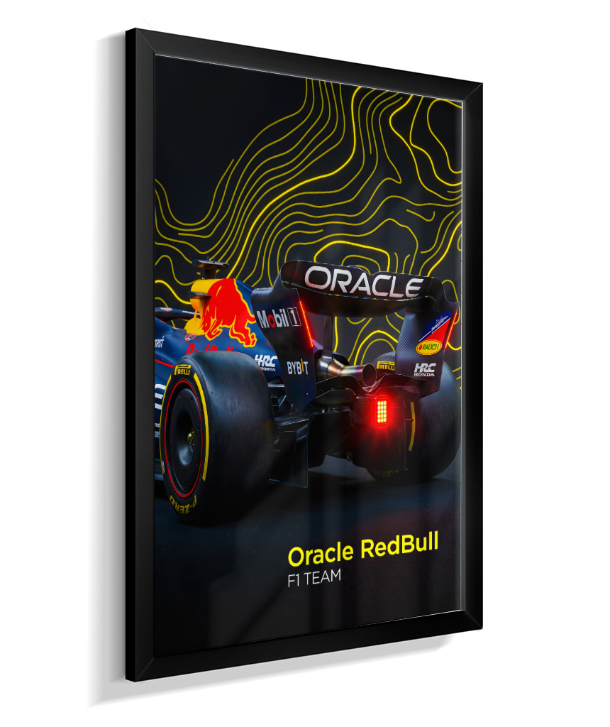 Quadro Decorativo Fórmula 1 Red Bull Racing F1 Dark Neon