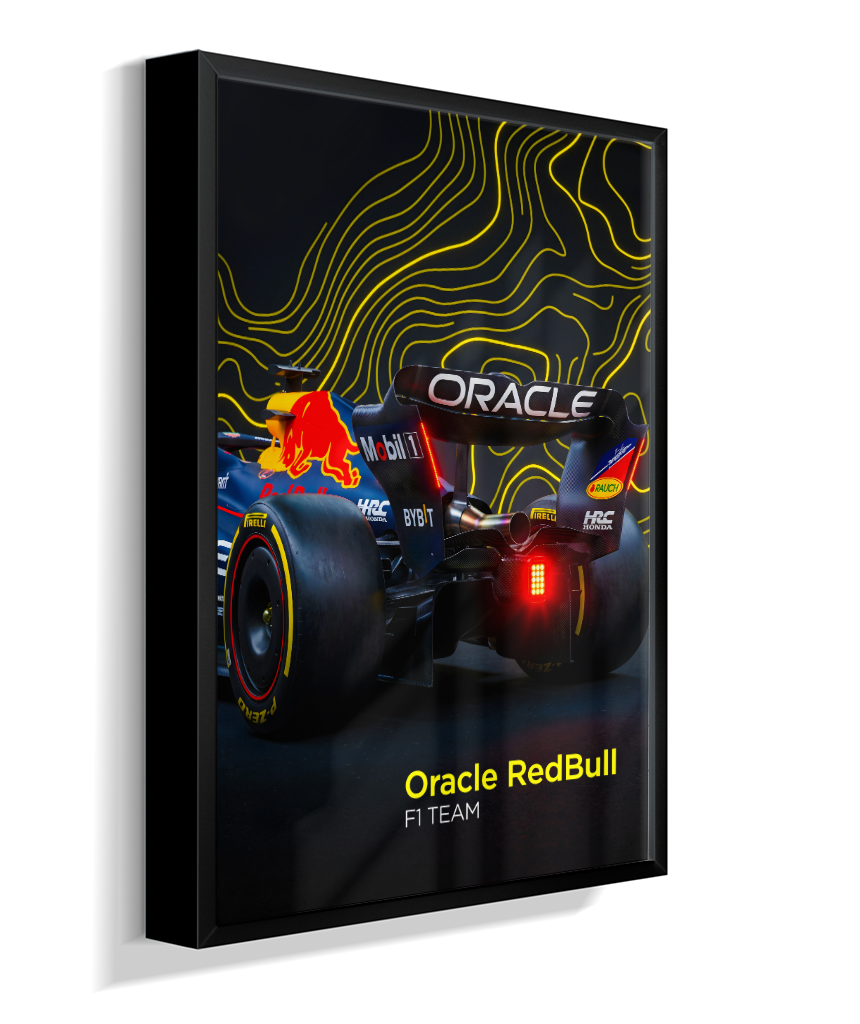 Quadro Decorativo Fórmula 1 Red Bull Racing F1 Dark Neon